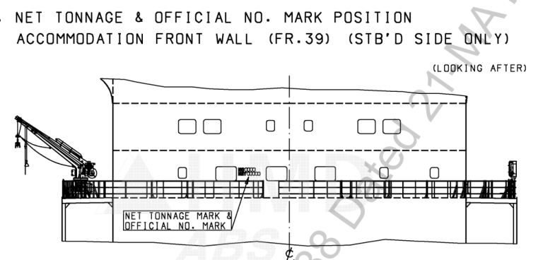 IMO NUMBER & NET TONNAGE MARKS PLAN – AMARINE
